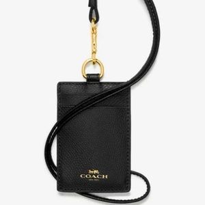 NWT Black COACH Lanyard Holder w/Gold Hardware
